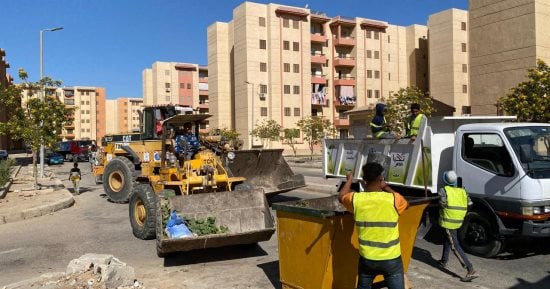 جهاز أكتوبر الجديدة ينظم حملة لإزالة مخالفات البناء بالمدينة