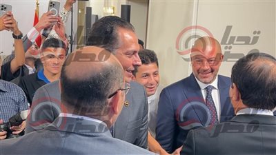 النائب أحمد دياب الأمين العام المساعد بحزب مستقبل وطن يشارك النائب أحمد عبد الجواد في استقبال المشاركين في القائمة الوطنية لانتخابات النواب 2026..صور