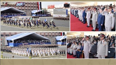 القائد العام للقوات المسلحة وزير الدفاع والإنتاج الحربى يشهد حفل تخرج دفعات جديدة من الكليات العسكرية