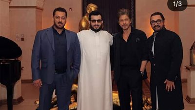 تركي آل الشيخ مع سليمان خان وعامر خان و شاروخان