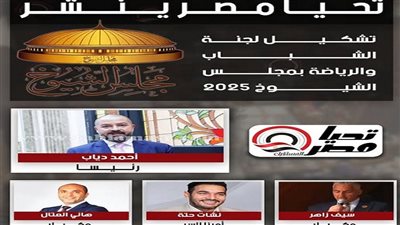 برئاسة دياب.. تحيا مصر ينشر تشكيل هيئة مكتب لجنة الشباب والرياضة بالشيوخ