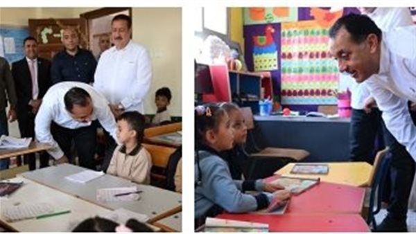 في زيارة مفاجئة.. رئيس الوزراء يداعب تلاميذ مدرسة سامح طاحون الابتدائية