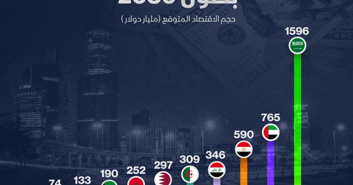 إنفوغراف: ما أكبر الاقتصادات العربية بحلول 2030؟