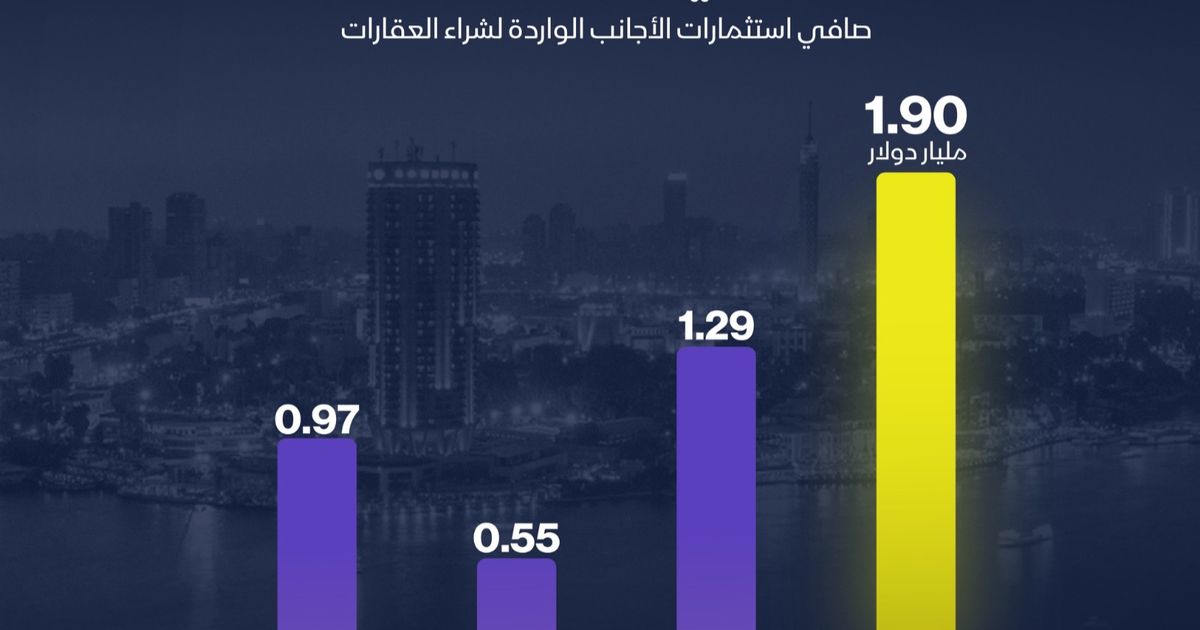 إنفوغراف: قفزة في مشتريات الأجانب للعقارات بمصر