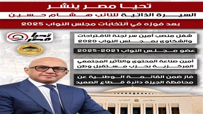 تحيا مصر ينشر السيرة الذاتية لـ هشام حسين بعد فوزه في انتخابات مجلس النواب 2025