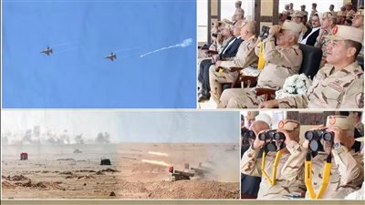 وزير الدفاع يشهد المرحلة الرئيسية للمشروع التكتيكي بالذخيرة الحية بالمنطقة الغربية العسكرية