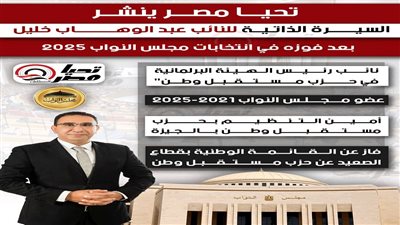 تحيا مصر ينشر السيرة الذاتية لـ عبد الوهاب خليل بعد فوزه في انتخابات مجلس النواب 2025
