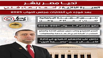 تحيا مصر ينشر السيرة الذاتية لـ أحمد بهاء شلبي بعد فوزه في انتخابات مجلس النواب 2025