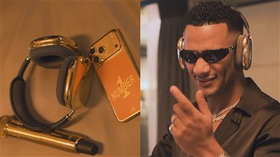 آيفون وسماعات ومايك من الذهب عيار 24