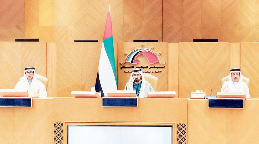 نيابة عن محمد بن زايد.. محمد بن راشد يفتتح دور الانعقاد لـ«الوطني» (فيديو)