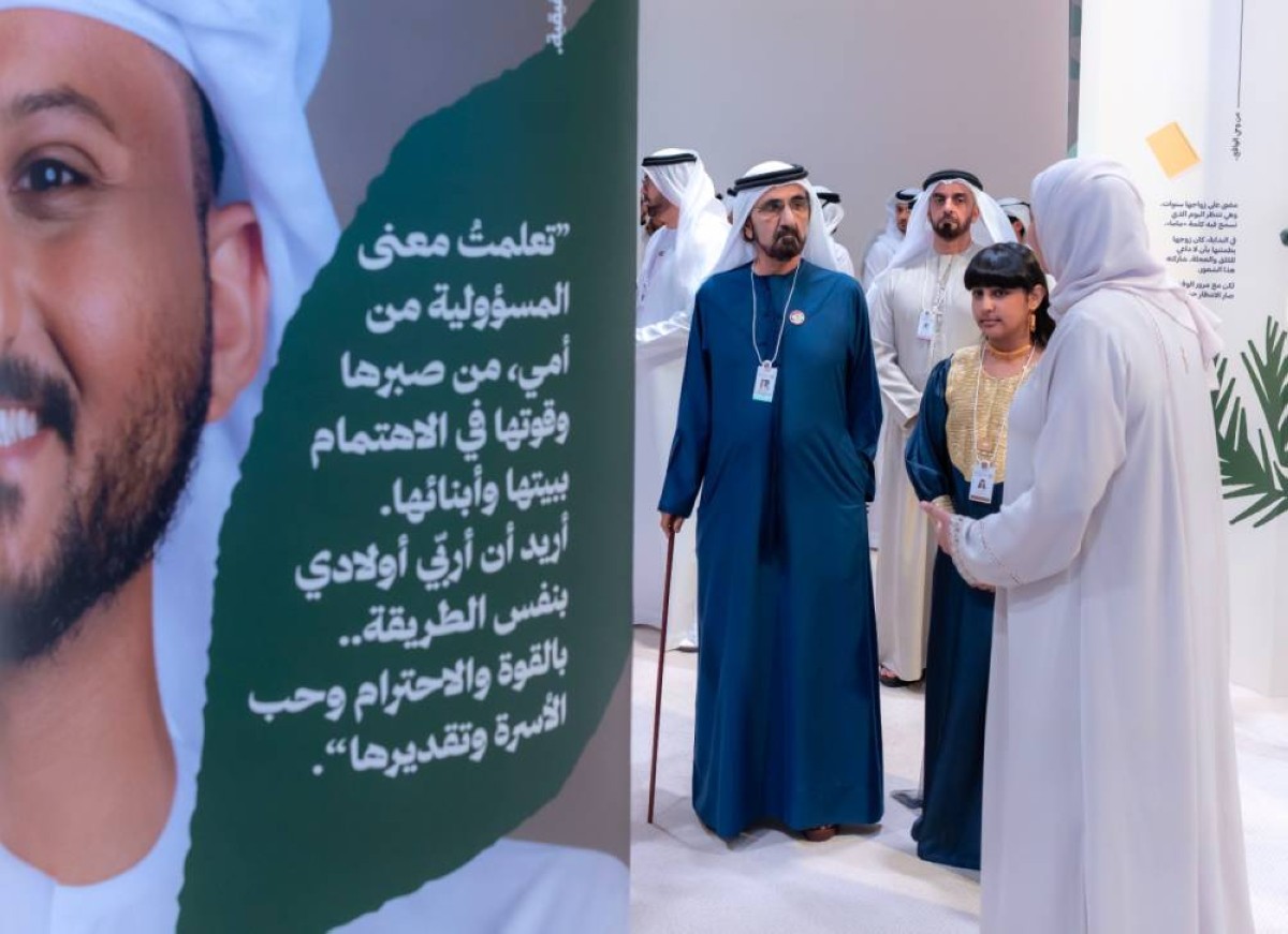محمد بن راشد يتفقد معرض “نبض الوطن” الهادف لتجسيد رؤية الإمارات في بناء وعي وطني بقضايا الأسرة