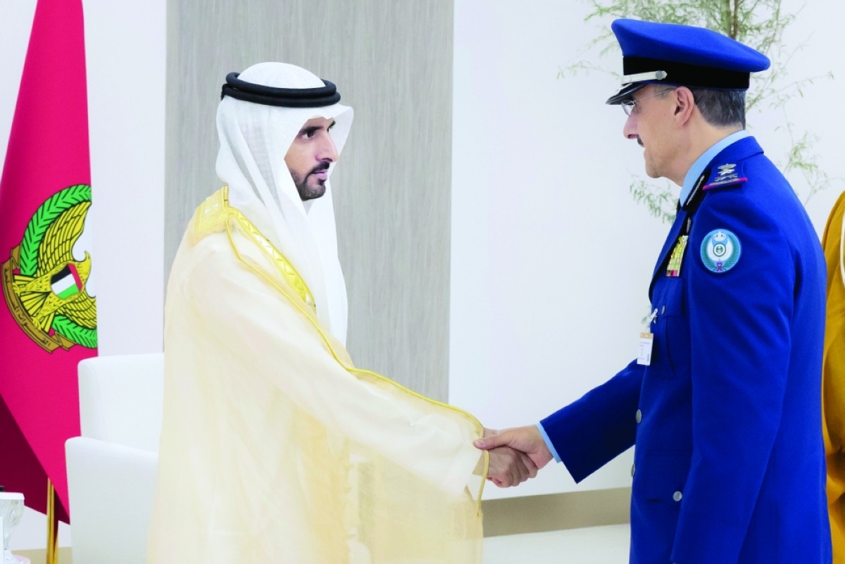 خالد بن محمد وحمدان بن محمد يستقبلان الوفود المشاركة في معرض دبي للطيران