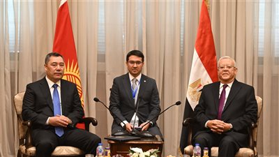 المستشار الدكتور حنفي جبالي يستقبل رئيس جمهورية قيرغيزستان