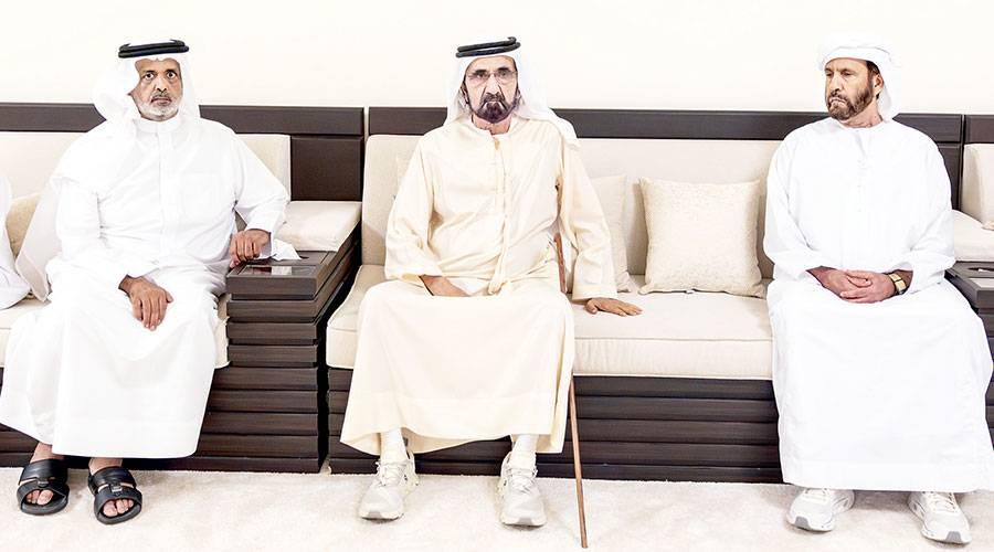 محمد بن راشد يعزي في وفاة سعيد المروشد وأسامة الشعفار