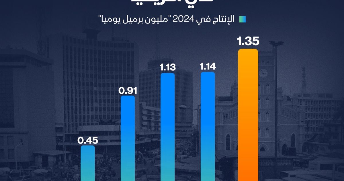 إنفوغراف: نيجيريا تتصدر إنتاج النفط في أفريقيا عام 2024