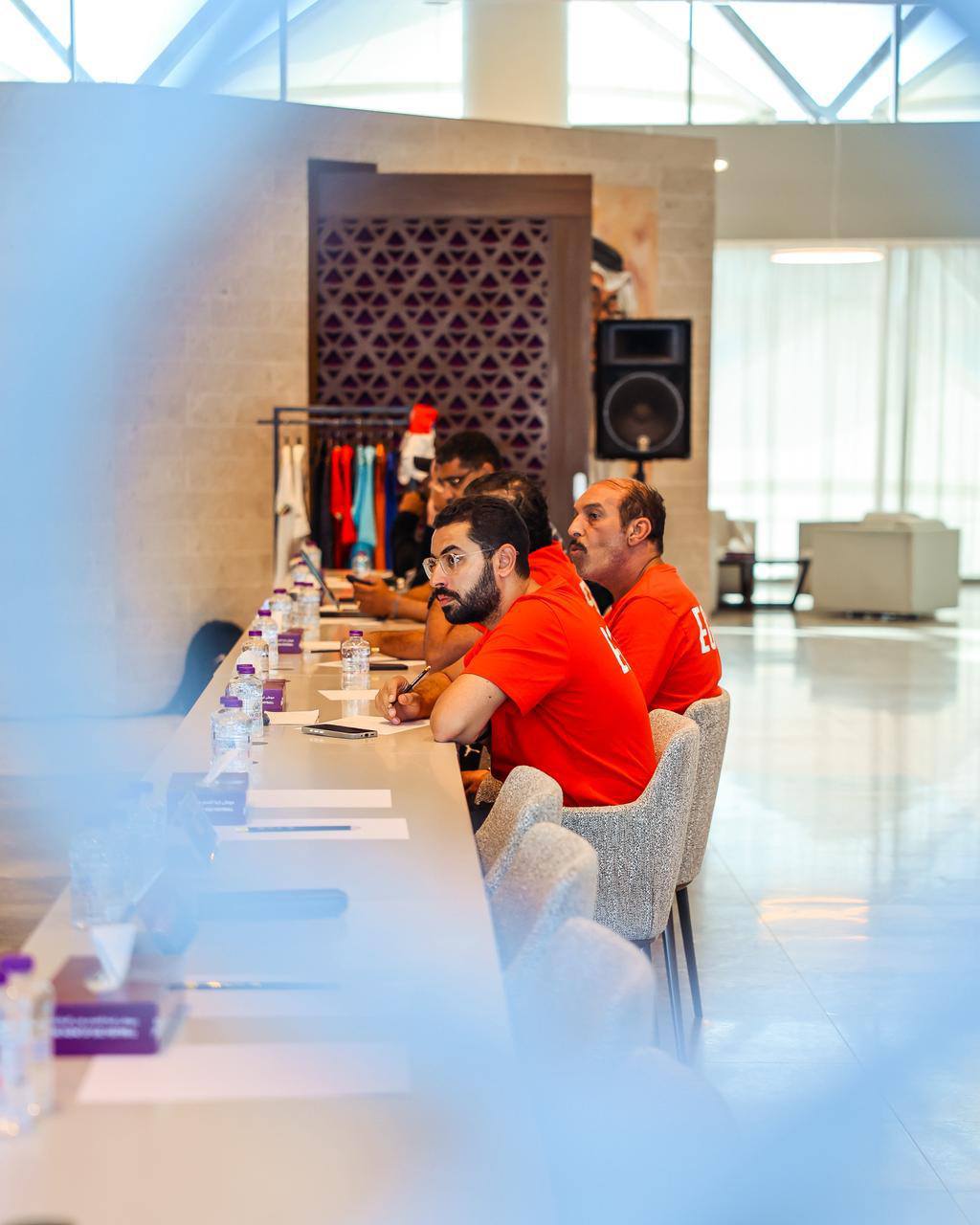 May be an image of one or more people and table