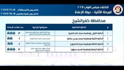 4 دوائر و10 مقاعد.. تحيا مصر يرصد خريطة الإعادة للمرحلة الثانية لانتخابات النواب في كفر الشيخ