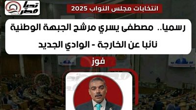 رسميا.. مصطفى يسري مرشح الجبهة الوطنية نائبا عن الخارجة – الوادي الجديد