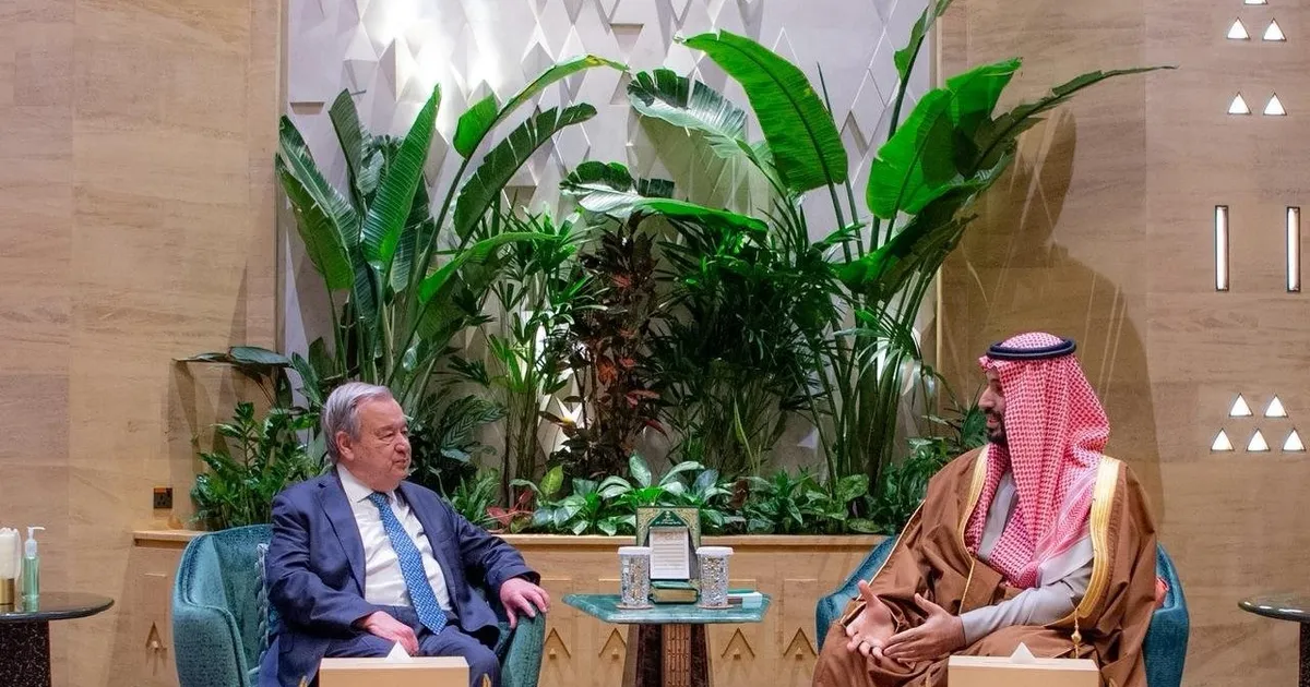 ولي العهد السعودي يلتقي الأمين العام للأمم المتحدة في الرياض