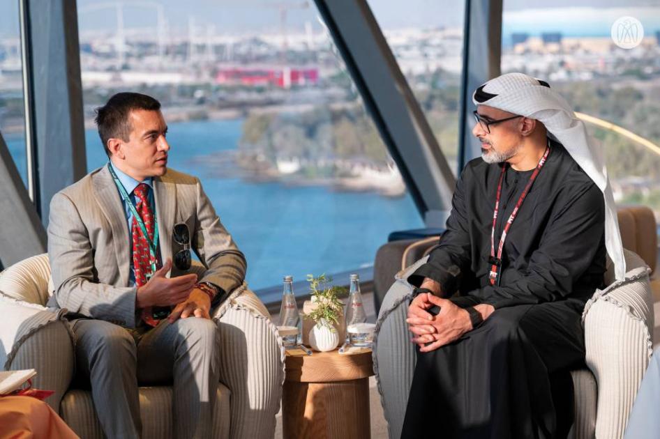 خالد بن محمد يلتقي رئيس الإكوادور وممثلي شركات وضيوف أبوظبي (فيديو)