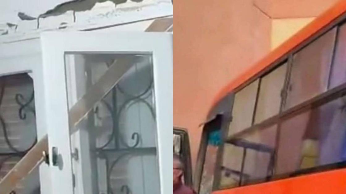حادث غير مألوف.. حافلة مدرسية تقتحم منزلاً في القاهرة