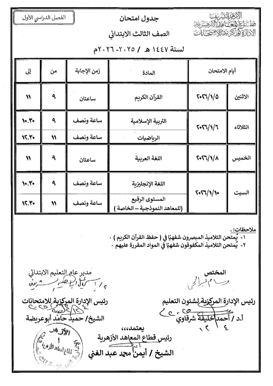 الصف الثالث الابتدائى