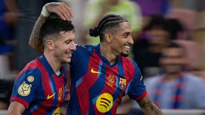 برشلونة ضد أتلتيك بيلباو.. برشلونة يكتسح أتليتك بلباو برباعية نظيفة في الشوط الأول بكأس السوبر الإسباني