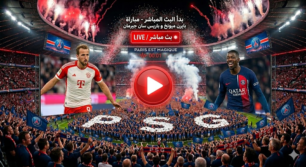 live.. بث مباشر مباراة باريس سان جيرمان وبايرن ميونخ دوري أبطال أوروبا 2026