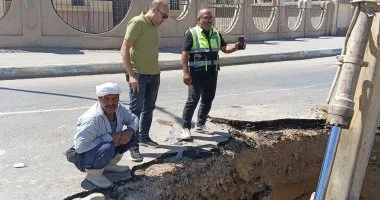 إصلاح خط طرد صرف صحي الحبلايات بالسويس وإعادة تشغيل المحطة