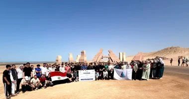 طلاب آداب كفر الشيخ ينفذون مشروع رفع مساحي بمحمية رأس محمد