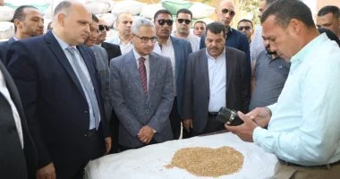 محافظ بني سويف يتفقد أعمال توريد القمح بمطاحن مصر الوسطى
