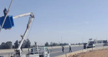 بدء أعمال إنارة ورفع كفاءة كوبري تحيا مصر بالإسماعيلية