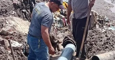 عودة المياه لفيصل والهرم بعد إصلاح خط ربيع الجيزي